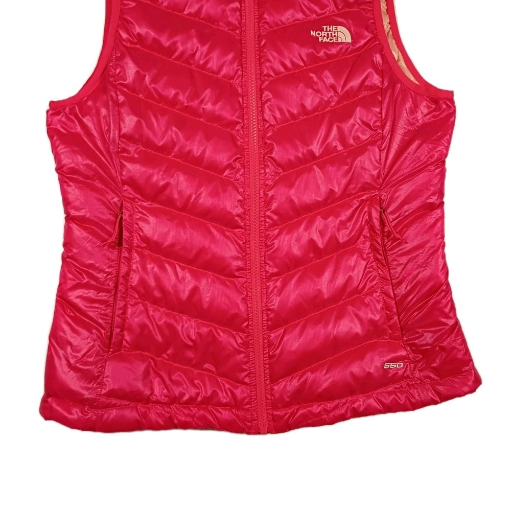 The North Face 550 Puffer Vest Goose Down  Pink Fuscia Full‎ Zip Women's Medium - Picture 3 of 15
